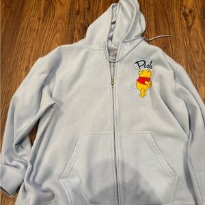 Vintage 90s soft fleece full zip sweater Winnie the Pooh and friends embroidered